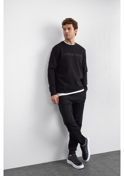 Pamuklu Regular Fit Bisiklet Yaka Sweat Erkek Sweat B35W12032 102 fiyatları