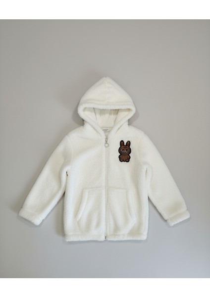 Labubu Nakışlı Pelüş Kapüşonlu Kız Çocuk Hırka fiyatları