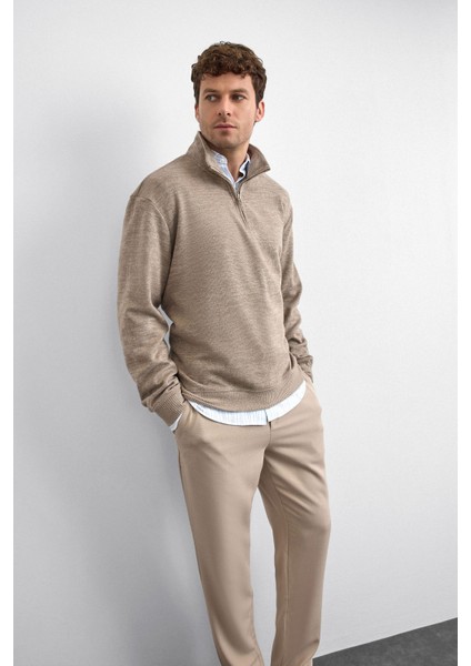Regular Fit Yarım Fermuarlı Dik Yaka Sweat Erkek Sweat B35W12016 160 modelleri