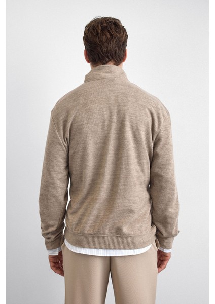 Regular Fit Yarım Fermuarlı Dik Yaka Sweat Erkek Sweat B35W12016 160