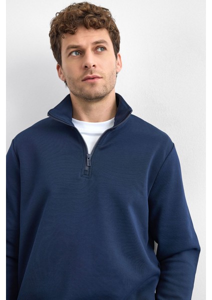 Pamuklu Regular Fit Yarım Fermuarlı Dik Yaka Sweat Erkek Sweat B35W12006 119 fiyatları