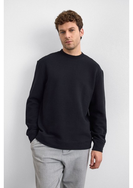 Pamuklu Oversize Fit Bisiklet Yaka Sweat Erkek Sweat B35W12007 102