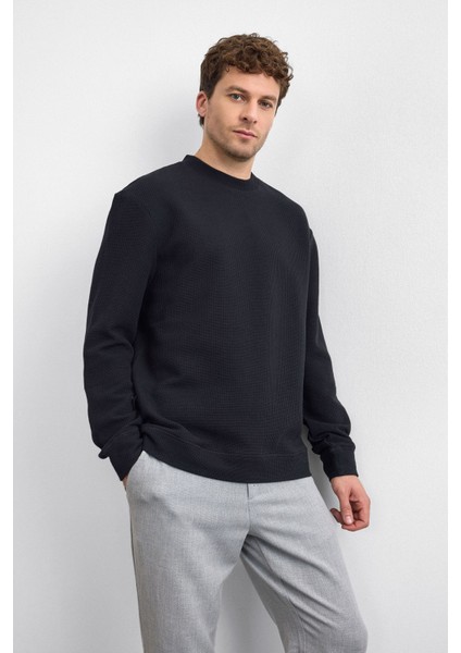 Pamuklu Oversize Fit Bisiklet Yaka Sweat Erkek Sweat B35W12007 102 fiyatları