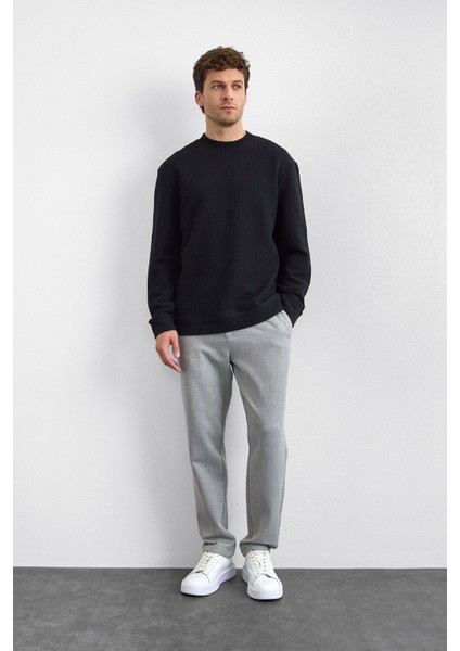 Pamuklu Oversize Fit Bisiklet Yaka Sweat Erkek Sweat B35W12007 102 modelleri