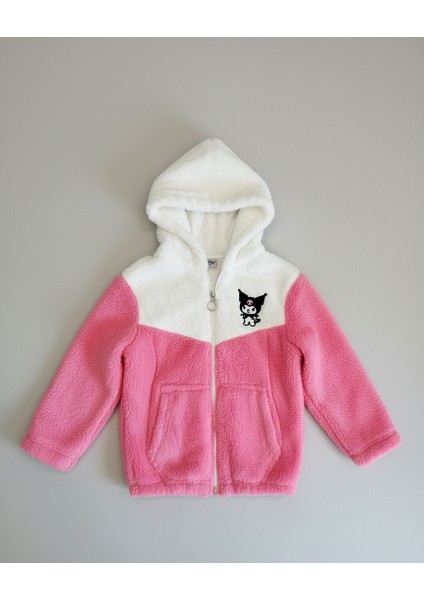 Kuromi Nakışlı Çift Renk Pelüş Kapüşonlu Kız Çocuk Hırka fiyatları