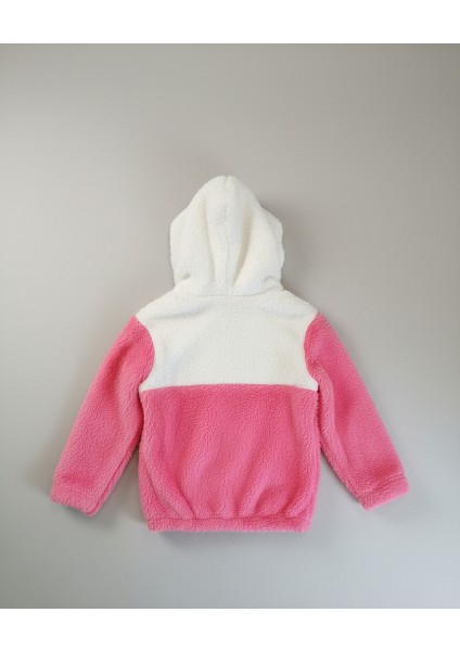 Kuromi Nakışlı Çift Renk Pelüş Kapüşonlu Kız Çocuk Hırka modelleri
