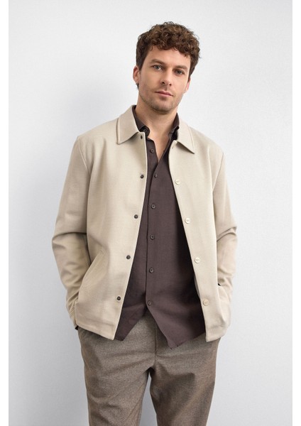 Regular Fit Klasik Yaka Çıtçıt Düğmeli Ceket Erkek Ceket B34S60016 114