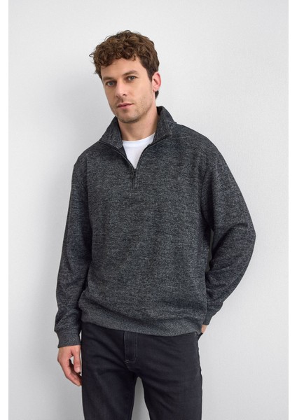 Regular Fit Yarım Fermuarlı Dik Yaka Sweat Erkek Sweat B35W12016 102