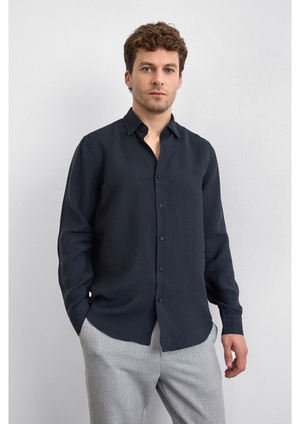Modal Karışımlı Regular Fit Uzun Kollu Gömlek Erkek Gömlek B35W20014 102