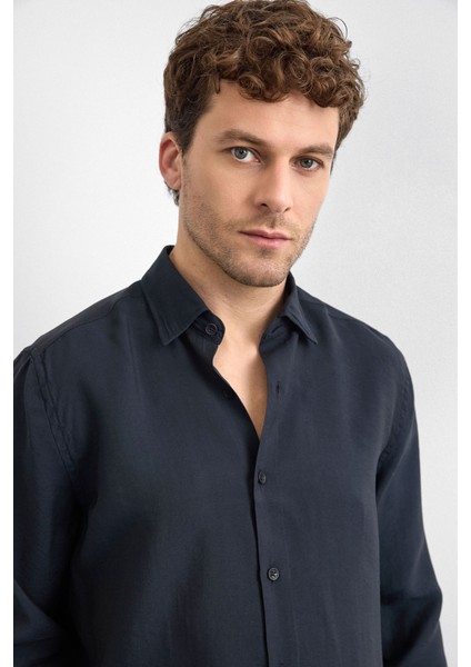 Modal Karışımlı Regular Fit Uzun Kollu Gömlek Erkek Gömlek B35W20014 102 fiyatları