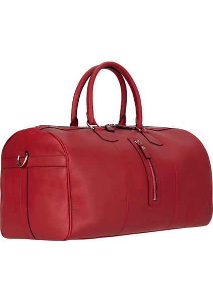 Dolly Gerçek Deri Seyahat Çantası Dokulu Kırmızı modelleri
