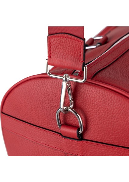 Dolly Gerçek Deri Seyahat Çantası Dokulu Kırmızı fırsatları