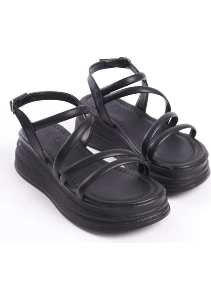 Natalıe Ince Tokalı Şerit Detaylı Ortopedik Taban Kadın Sandalet Cst - Siyah fırsatları