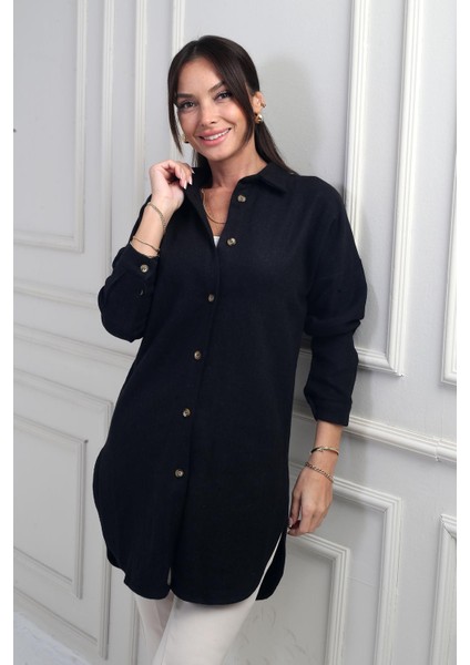 Kadın Yanları Yırtmaçlı Kırçıllı Tunik Gömlek fiyatları