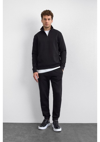 Pamuklu Regular Fit Yarım Fermuarlı Dik Yaka Sweat Erkek Sweat B35W12006 102 fiyatları