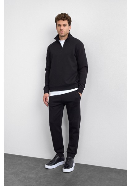 Pamuklu Regular Fit Yarım Fermuarlı Dik Yaka Sweat Erkek Sweat B35W12006 102 fırsatları