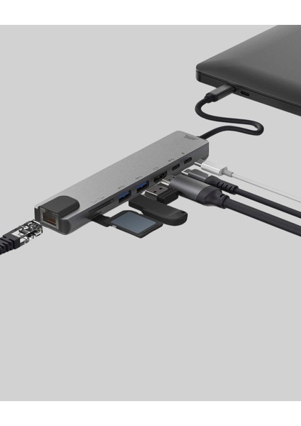 Bfs Alüminyum Kasalı MacBook Usb-C Hub – 4K Hdmı, USB 3.0, Sd/tf Kart Girişi, Pd Şarj Desteği fırsatları