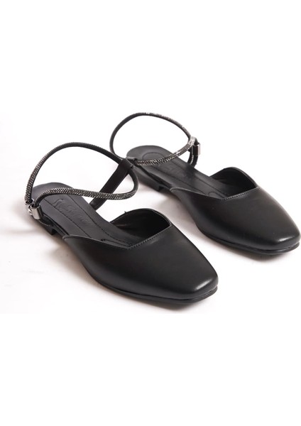 Carolıne Lastikli Ortopedik Rahat Taban Bilekten Taş Detaylı Kadın Babet Ayakkabı Cst - Siyah fırsatları