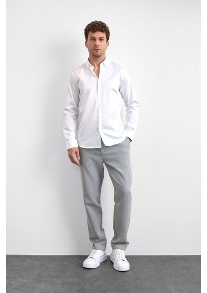 Pamuklu Regular Fit Düğmeli Yaka Uzun Kollu Gömlek Erkek Gömlek B35W20013 101 modelleri