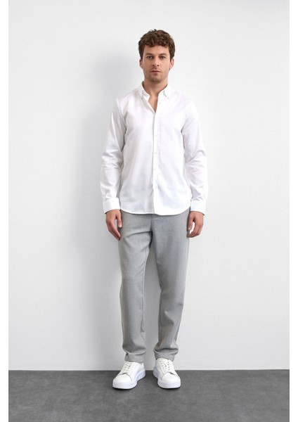 Pamuklu Regular Fit Düğmeli Yaka Uzun Kollu Gömlek Erkek Gömlek B35W20013 101 fırsatları