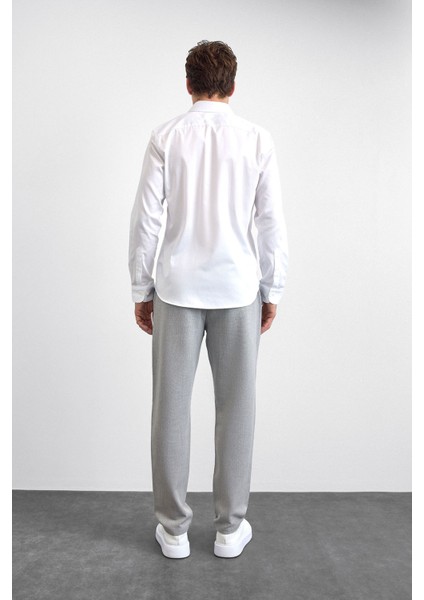 Pamuklu Regular Fit Düğmeli Yaka Uzun Kollu Gömlek Erkek Gömlek B35W20013 101