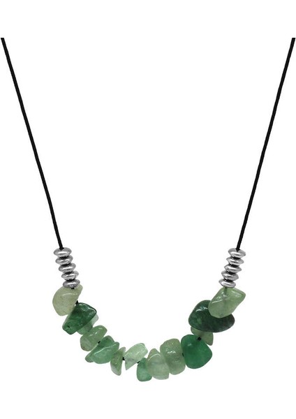 Zarif Ip Zincirli Doğal Form Aventurin Doğaltaş Kadın Kolye