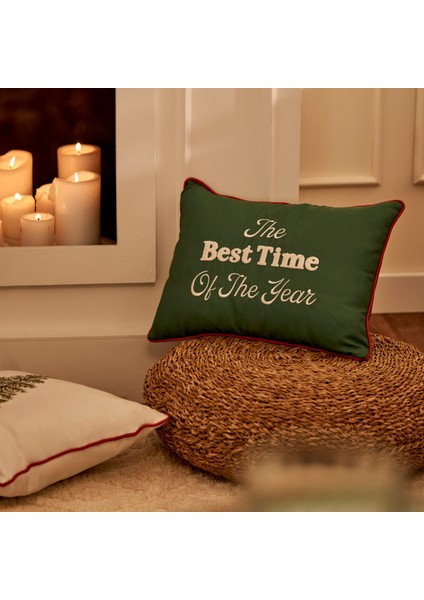 New Year Yılbaşı Kırlent Kılıfı Yeşil (35x50 cm) fiyatları