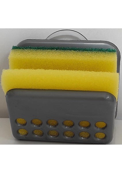 Seahome Pratik Vantuzlu Süngermatik Sünger Askısı Süngerlik Sünger Hediyeli Tutucu Antrasit Renk SEA128A fiyatları