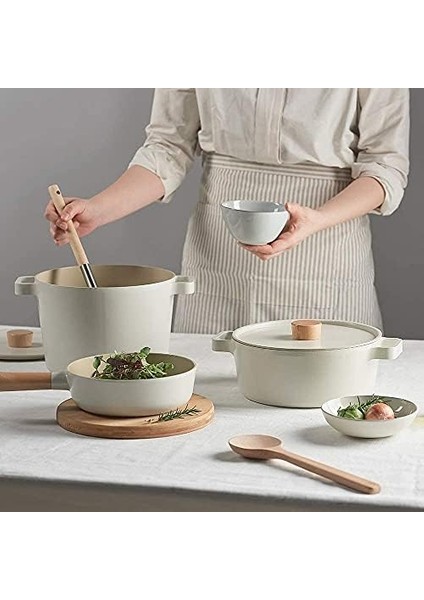 Fika 9 Parça Tencere ve Tava Set Bej modelleri