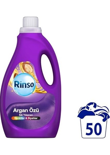 Rinso Sıvı Çamaşır Deterjanı Komple Bakım Serisi Argan Özü Renkliler ve Siyahlar Için 2.5 L fiyatları