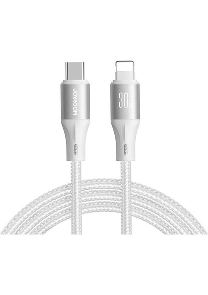 SA25-CL3 Işık Hızı Serisi 30W Hızlı Şarj Veri Kablosu (Type-C - ) 1.2m-Beyaz