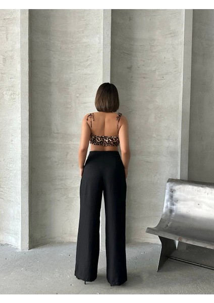 Mtxdpn Pileli Keten Pantolon S255046 Siyah (Beden: S) modelleri