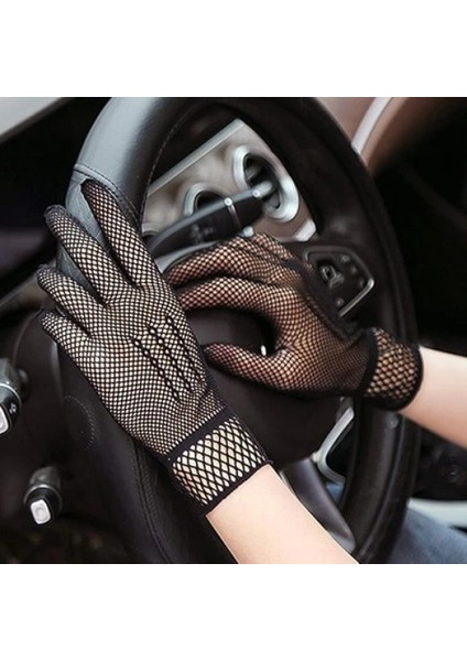 Siyah Renk Likralı File Eldiven Parmaklı Örgü Eldiven Yetişkin Boy fiyatları