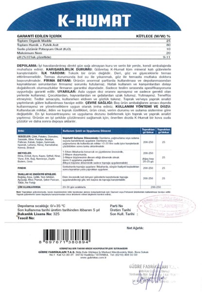 K Humat Köklendirici Humik Fulvik Asit Potasyum Humat Toprak Düzenleyici Organik Toz Gübre 10 kg fırsatları