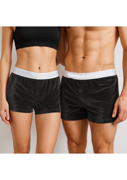 Erkek Kadife Boxer, Çiftler Için Hediyelik Kadife Boxer Kadın Model NSM02UBY01