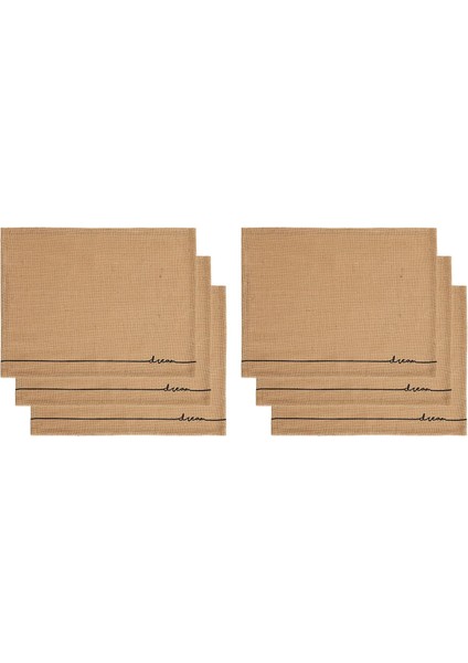 Textile 6&apos;lı Jüt Servis Seti 45 x 35 cm