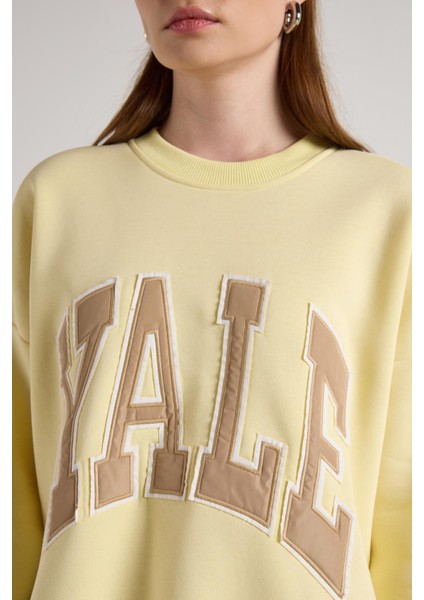 Kadın Sarı Nakışlı Şardonlu Oversize Sweatshirt 30080 fırsatları