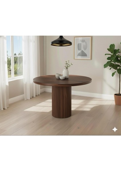 Doğal Ahşap Yuvarlak Nova Yemek Masası Takımı – 4 Kişilik Modern Scandinavian Stil fiyatları