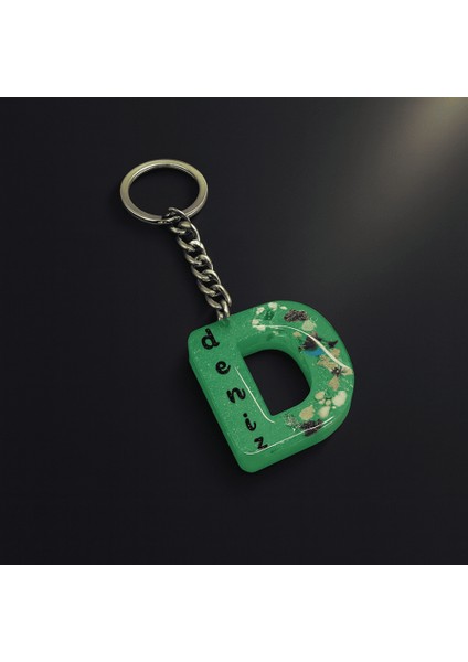 D Harfi - Kişiye Özel - Epoksi Reçine Anahtarlık - El Yapımı - Çelik Tokalı modelleri