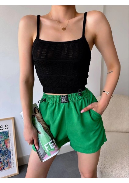 Mtxdpn Armalı Keten Şort Yeşil S251003 (Beden: L) fırsatları