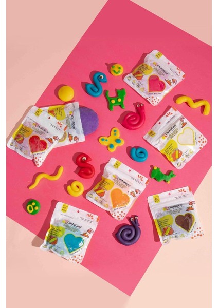 Ecopack Geri Dönüstürülebilir Paketlerde 6&apos;li Set 6 Adet 125 Gram Oyun Hamuru