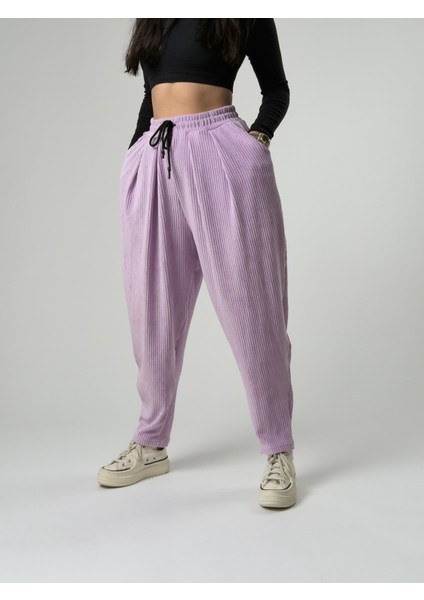 Mor Pileli Kadın Jogger Pantolon COC2562