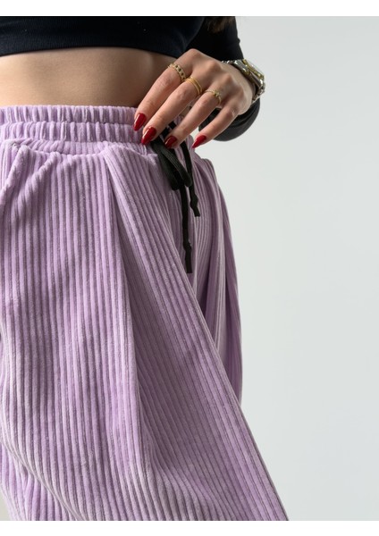 Mor Pileli Kadın Jogger Pantolon COC2562 fırsatları