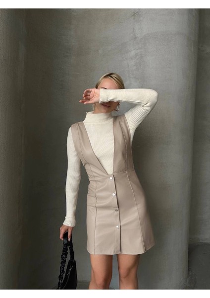 Mtxdpn Deri Jile Elbise Bej W24796 (Beden: L) modelleri