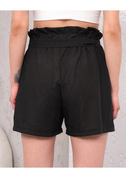 Mtxdpn Kuşaklı Keten Şort Siyah S255265 (Beden: S) fiyatları