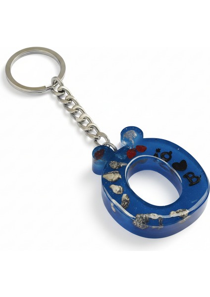 Ö Harfi - Kişiye Özel - Epoksi Reçine Anahtarlık - El Yapımı - Çelik Tokalı