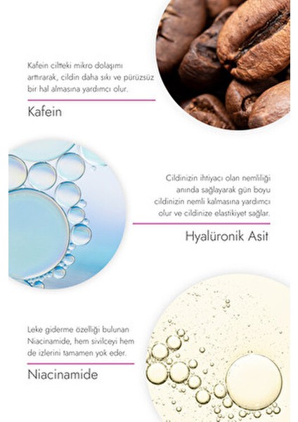 Göz Çevresi Serumu Şişlik ve Morluk Giderici 20 ml Caffeine ve Hyalüronik Asit İçerir