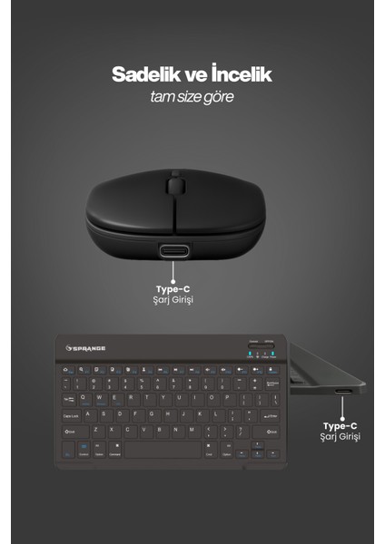 Tablet ve Telefonlar Için Bluetooth - Wireless Klavye ve Mouse Set modelleri