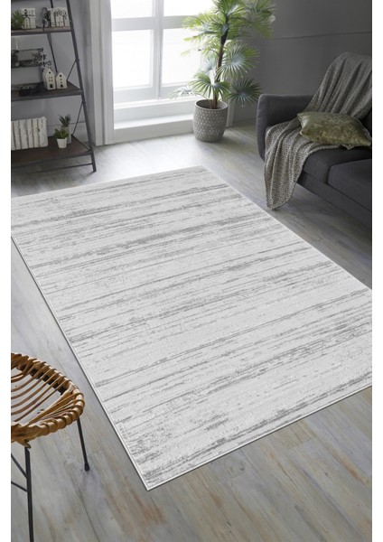 Gri Krem Çizgili Modern Salon Halısı – Toz Tutmaz, Antialerjik & Antibakteriyel – Oturma Odası ve Yolluk Halı modelleri