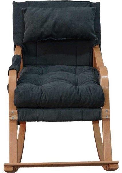 Paşa Ahşap Sallanan Sandalye, Çıkartılabilir Kılıflı Minderli, Boyun Yastıklı Dinlenme Koltuğu Emzirme Koltuğu Füme modelleri